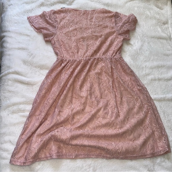 PinkBlush Maternity Lace Short Sleeve Dress Women's Medium NWT Tie Waist Girly - Picture 7 of 10
